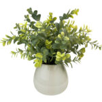 Eucalyptus Faux Plants in Ceramic Pots - Chic Decora