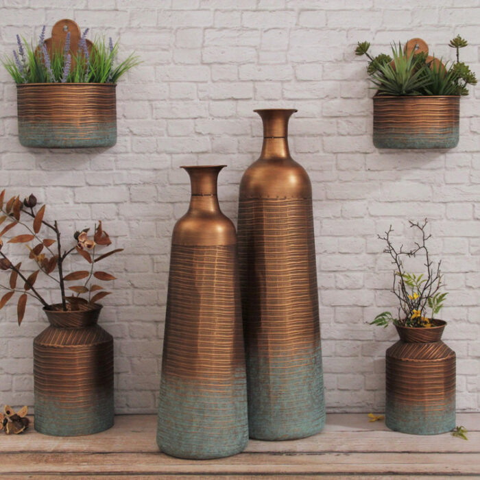 Farnaz Handmade Metal Floor Vase - Chic Decora