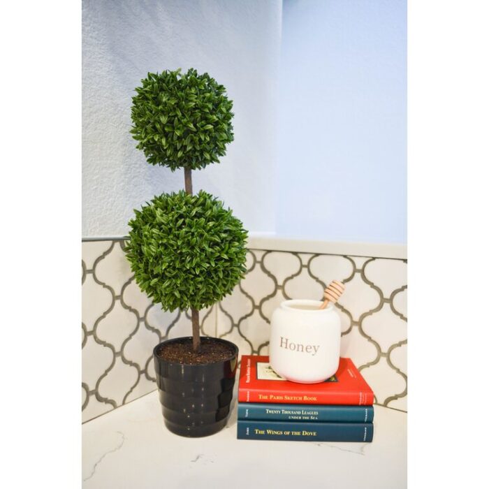 Faux Boxwood Topiary in Pot - Chic Decora