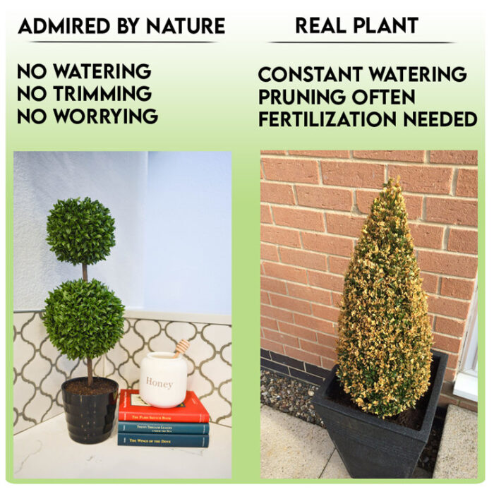 Faux Boxwood Topiary in Pot - Chic Decora