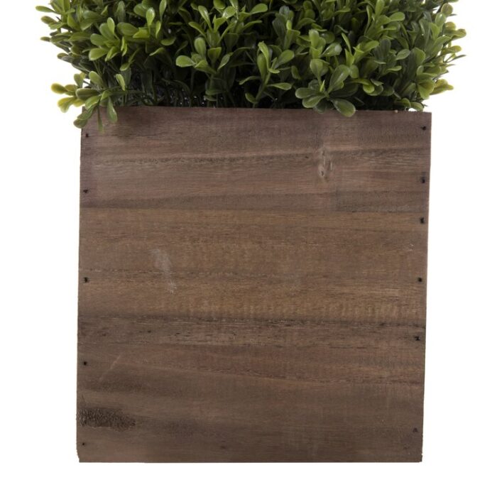 Faux Boxwood Topiary in Wood Planter - Chic Decora