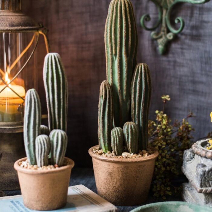 Faux Cactus Plant in Terracotta Pot - Chic Decora