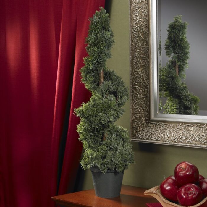 Faux Cedar Topiary in Pot - Chic Decora