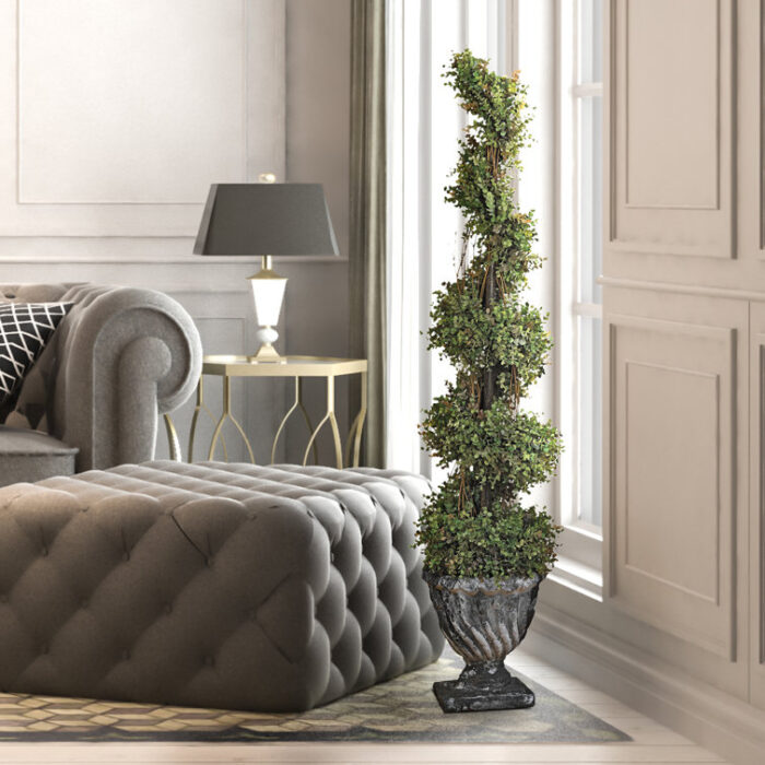 Faux Evergreen Topiary in Pot - Chic Decora