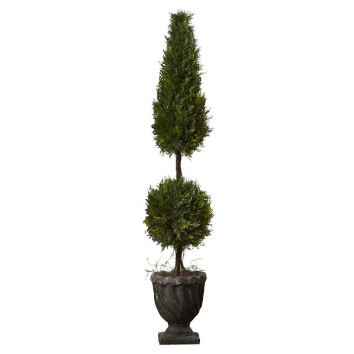 Faux Evergreen Topiary in Vase - Chic Decora