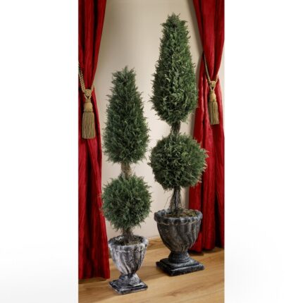 Faux Evergreen Topiary in Vase - Chic Decora