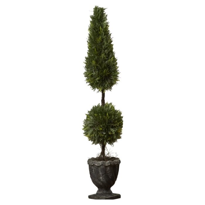 Faux Evergreen Topiary in Vase - Chic Decora