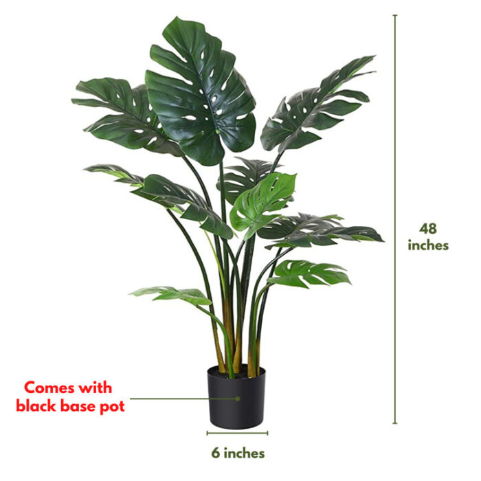 Faux Monstera Plant in Pot - Chic Decora