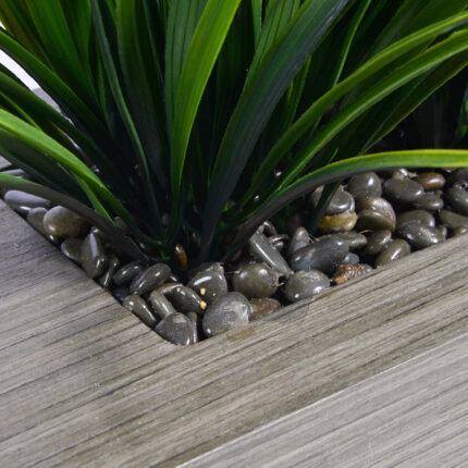 Faux Onion Grass Plant in Wood Planter - Chic Decora