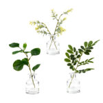 Faux Plants 11” Faux Artificial Plants Plant in Glass Pot - Chic Decora