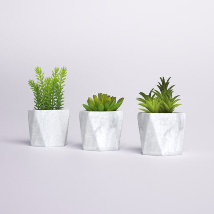 Faux Succulent Plant in Stone Pot - Chic Decora