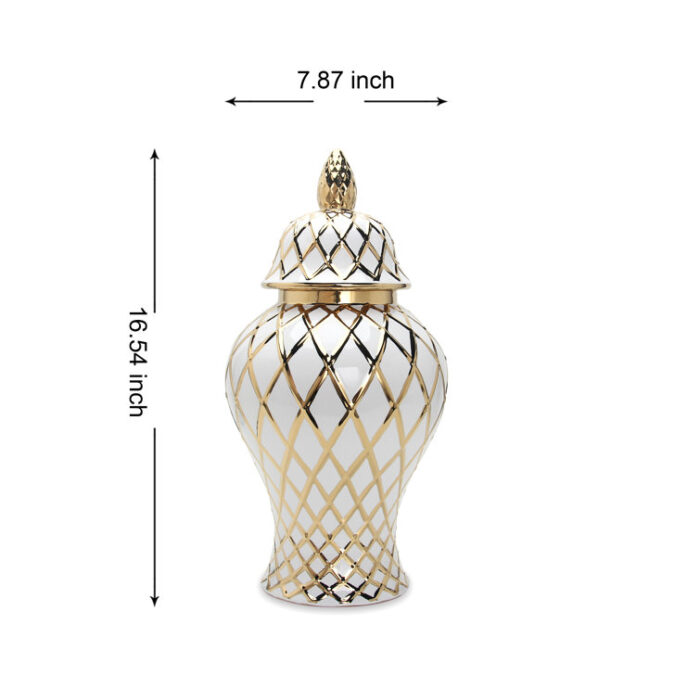 Fortunna Ceramic Ginger Jar - Chic Decora