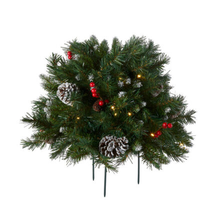 Frosted Berry 18” Faux Cedar Plant - Chic Decora