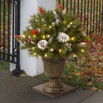 Frosted Berry Faux Cedar Plant in Urn - Chic Decora