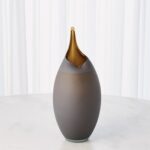 Frosted Vase w/Amber Casing - Chic Decora