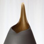 Frosted Vase w/Amber Casing - Chic Decora