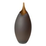 Frosted Vase w/Amber Casing - Chic Decora