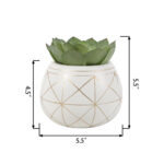 Galyon 6.75” Faux Succulent Plant in Ceramic Planter - Chic Decora