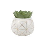 Galyon 6.75” Faux Succulent Plant in Ceramic Planter - Chic Decora