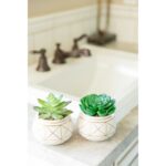 Gamache 7” Faux Succulent in Ceramic Pot - Chic Decora