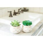 Gamache 7” Faux Succulent in Ceramic Pot - Chic Decora