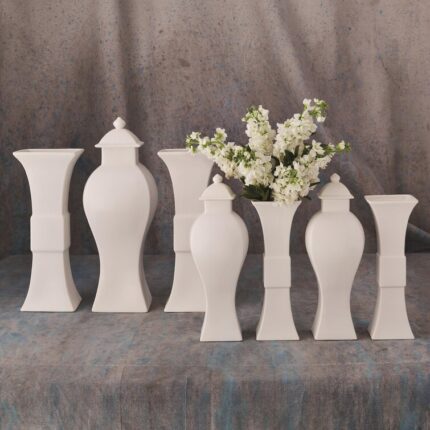 Garniture Urn-Matte White - Chic Decora