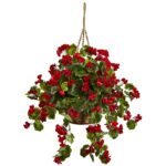 Geranium Hanging Basket UV Resistant (Indoor/Outdoor) - Chic Decora