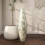 Glendale Heights Modern Shell Inlaid Bamboo Floor Vase - Chic Decora