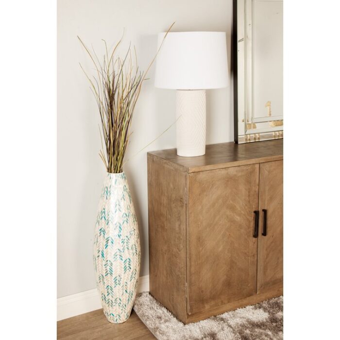 Glendale Heights Modern Shell Inlaid Bamboo Floor Vase - Chic Decora