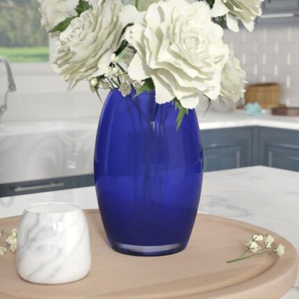 Ceramic Face Watertight Vase with Base for Table Top Display in Living Room, Dining Room, Bedroom, or Office - Chic Decora