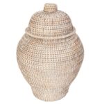 Handmade Rattan Ginger Jar - Chic Decora