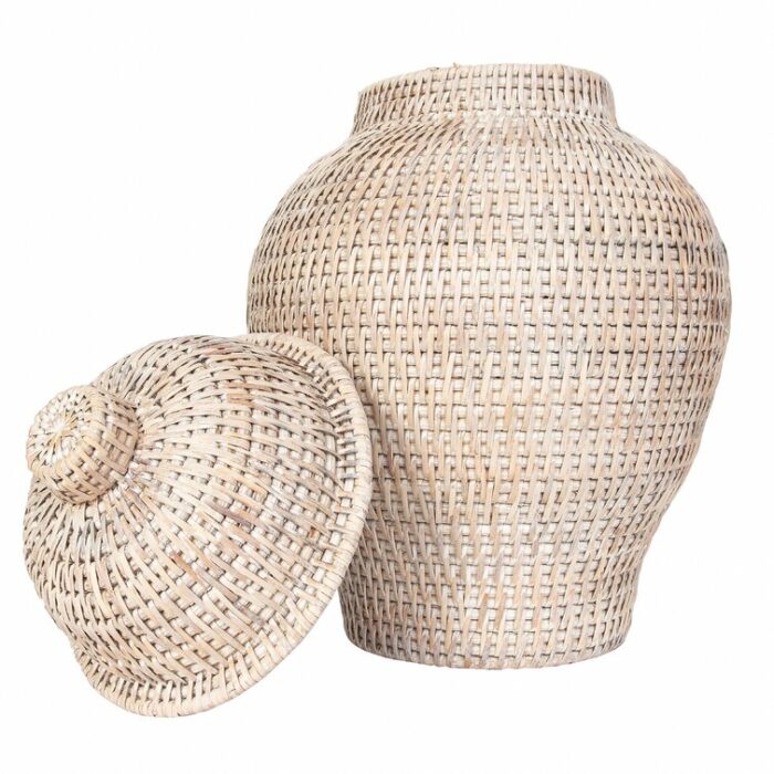 Handmade Rattan Ginger Jar - Chic Decora