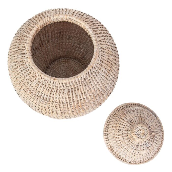 Handmade Rattan Ginger Jar - Chic Decora