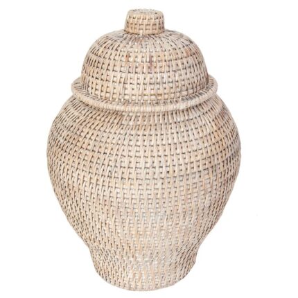 White Fluted Stoneware Table Vase - Chic Decora