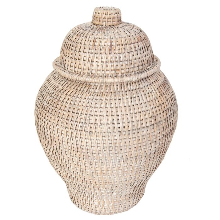 Handmade Rattan Ginger Jar - Chic Decora