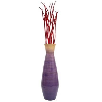 Handmade Wood Floor Vase - Chic Decora