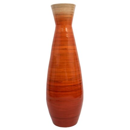 Handmade Wood Floor Vase - Chic Decora