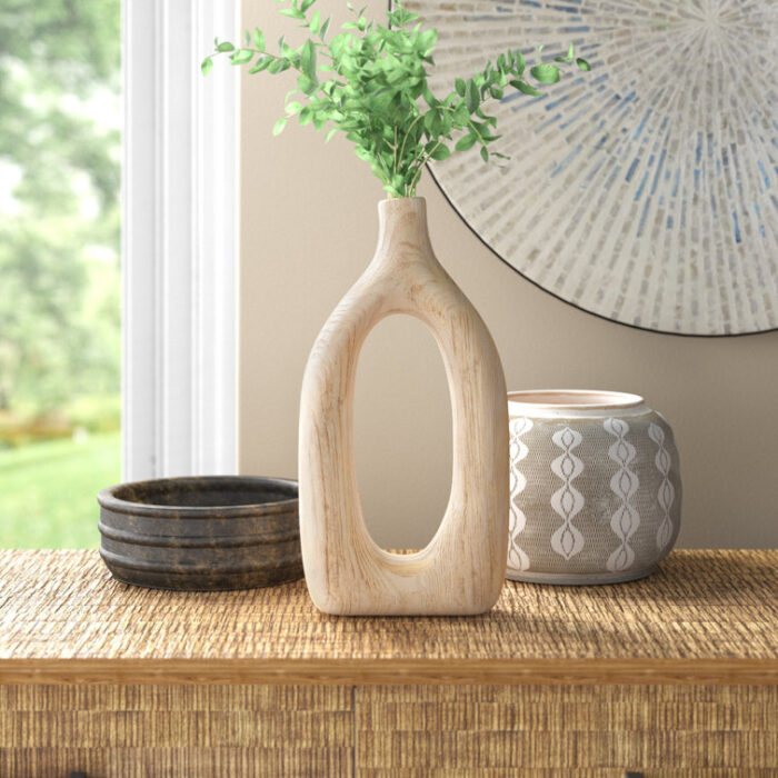 Handmade Wood Table Vase - Chic Decora