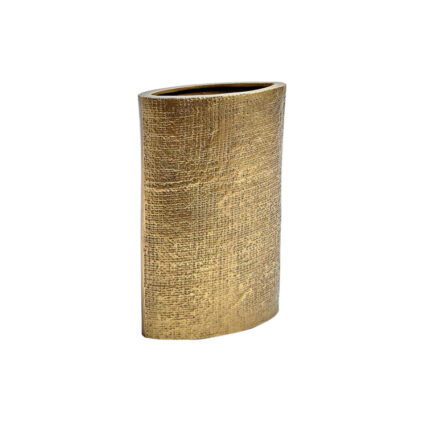 Hemp Etched Vase-Brass - Chic Decora