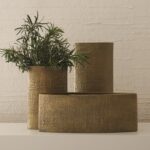 Hemp Etched Vase-Brass - Chic Decora