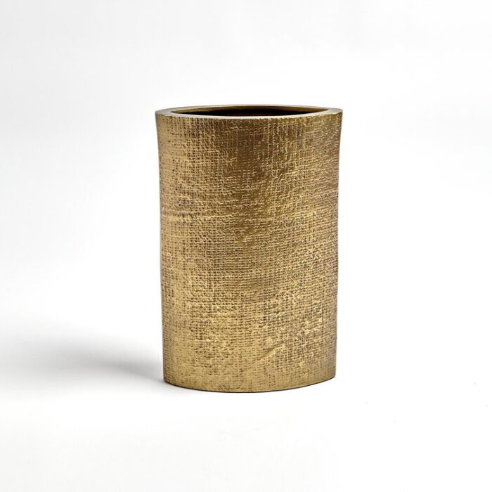 Hemp Etched Vase-Brass - Chic Decora