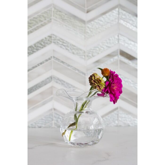 Hibiscus Glass Clear Fluted Vase - Chic Decora