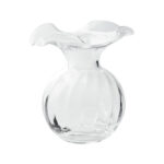 Hibiscus Glass Clear Fluted Vase - Chic Decora