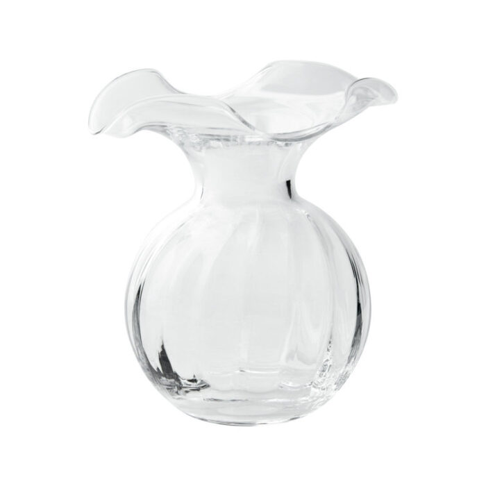 Hibiscus Glass Clear Fluted Vase - Chic Decora