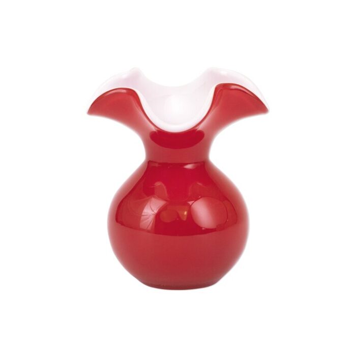 Hibiscus Glass Vase in Red - Chic Decora