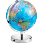 Illuminated Globe of the World with Stand, Rotating World Globe, Light Up Nightlight for Children - Chic Decora