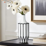 Irizarry Handmade Black and White Ceramic Table Vase - Chic Decora