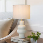 Keiveon Ceramic Table Lamp w/Bulb for Living & BedRoom - Chic Decora