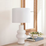 Keiveon Ceramic Table Lamp w/Bulb for Living & BedRoom - Chic Decora