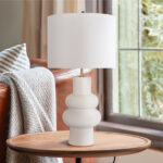 Keiveon Ceramic Table Lamp w/Bulb for Living & BedRoom - Chic Decora